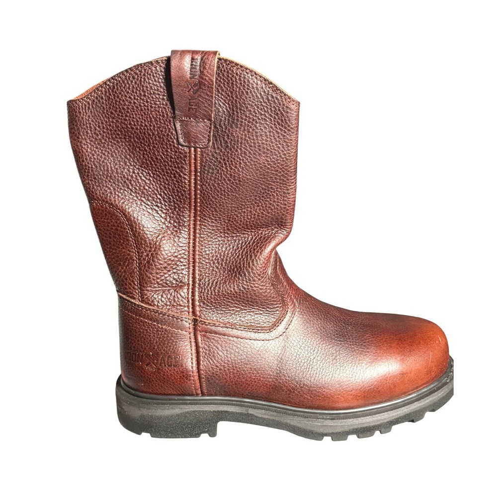 Iron Age Leather Work Boots Composite Toe Hauler Mens 8M‎ Brown Wellington ASTM